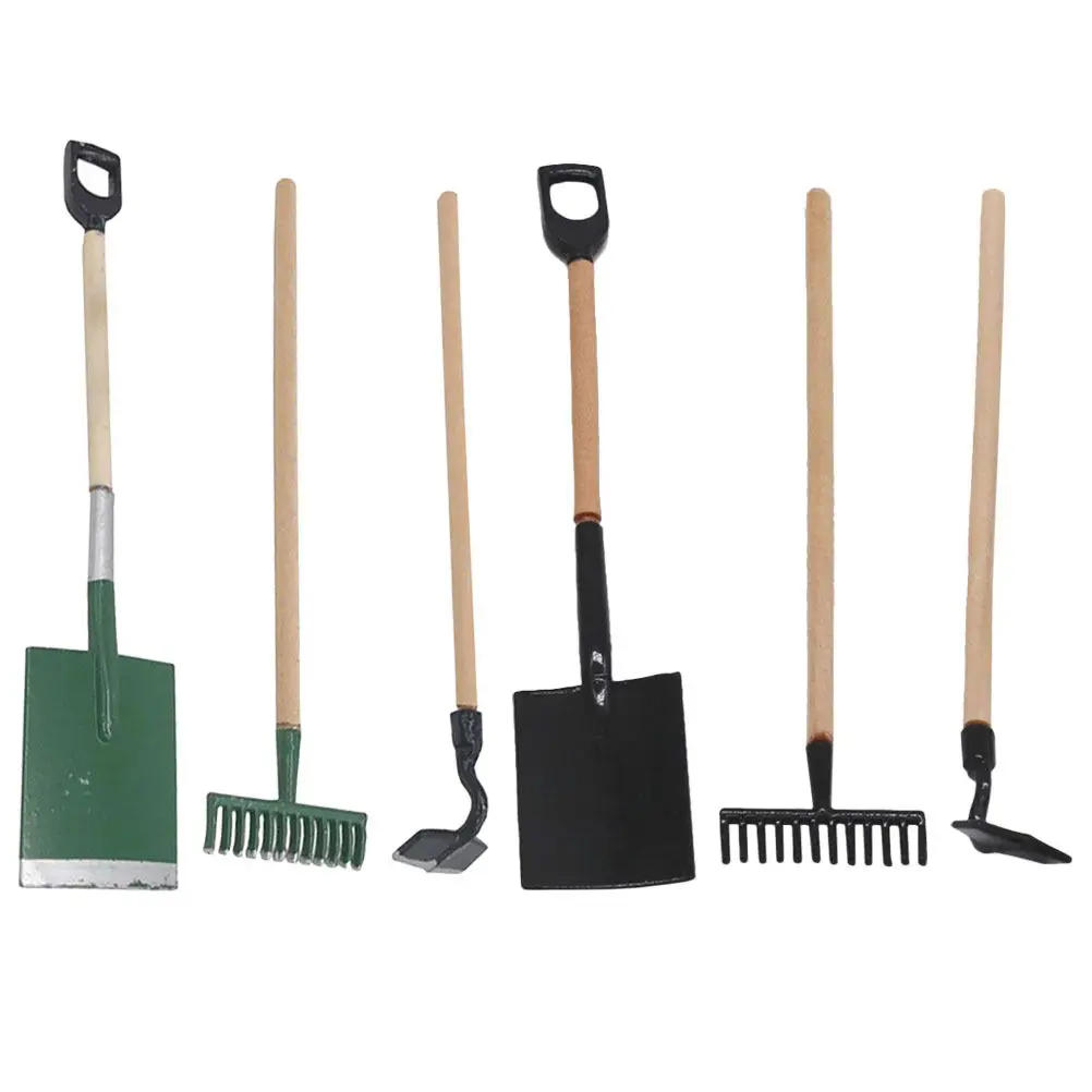 

2 набора миниатюрных аксессуаров для декора дома: деревянные и полимерные мини-инструменты для кукольного домика, садового ландшафта, украшения рабочего стола