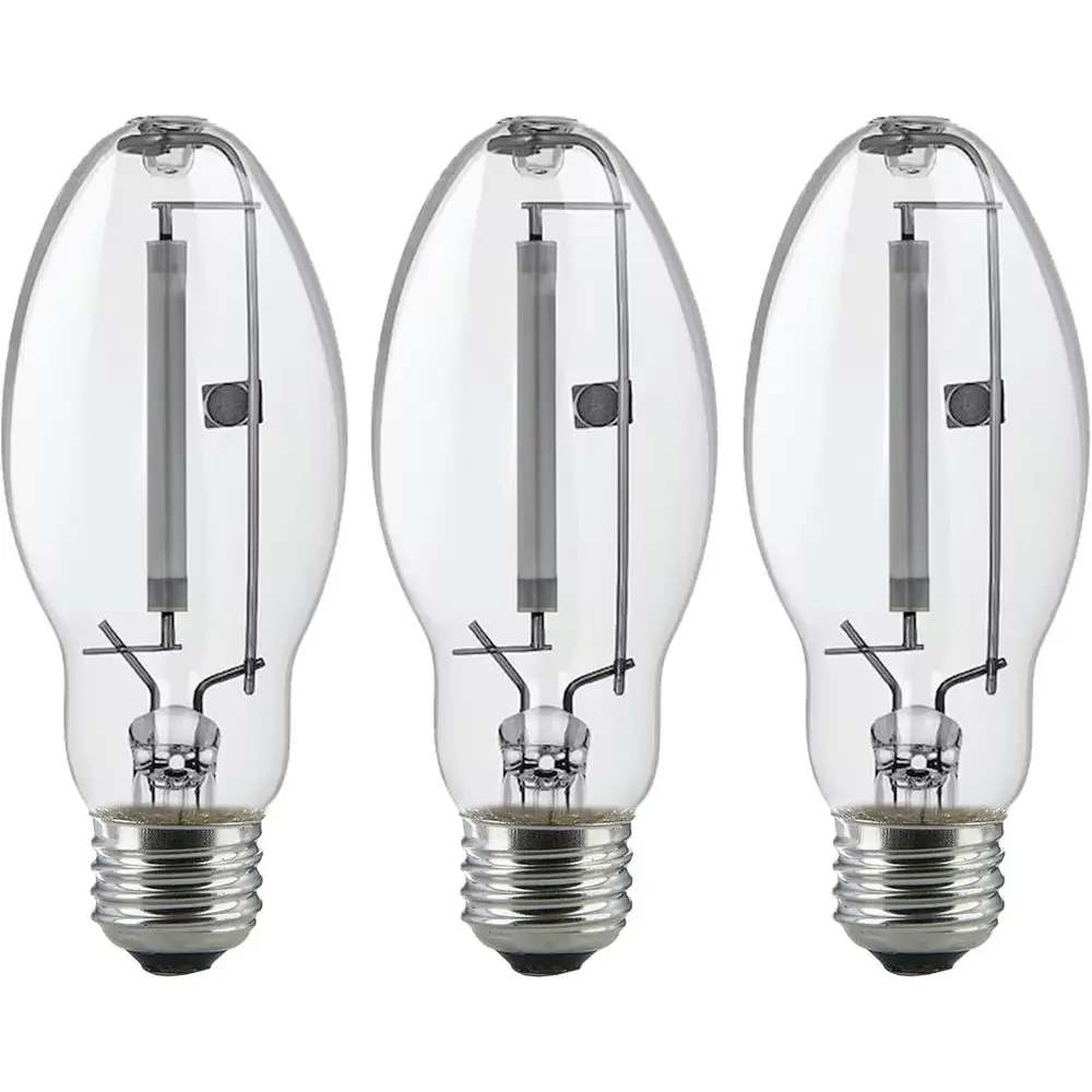 

3 Pack LU100/MED 100W High Prure Sodium Light Bulb ED17 Medium Base Clear Bulb (E26 Base) ANSI Code S54 8500 Lumens 2100K 20000