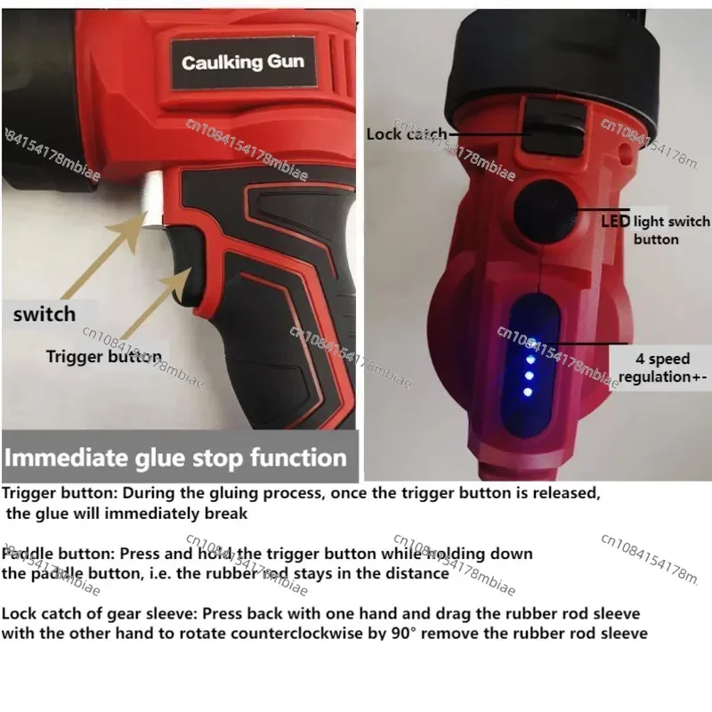 220V Adapter LED Electric Glue  Glass Caulking  Lithium Battery Electric Seam Filling Electric Hard with A Battery