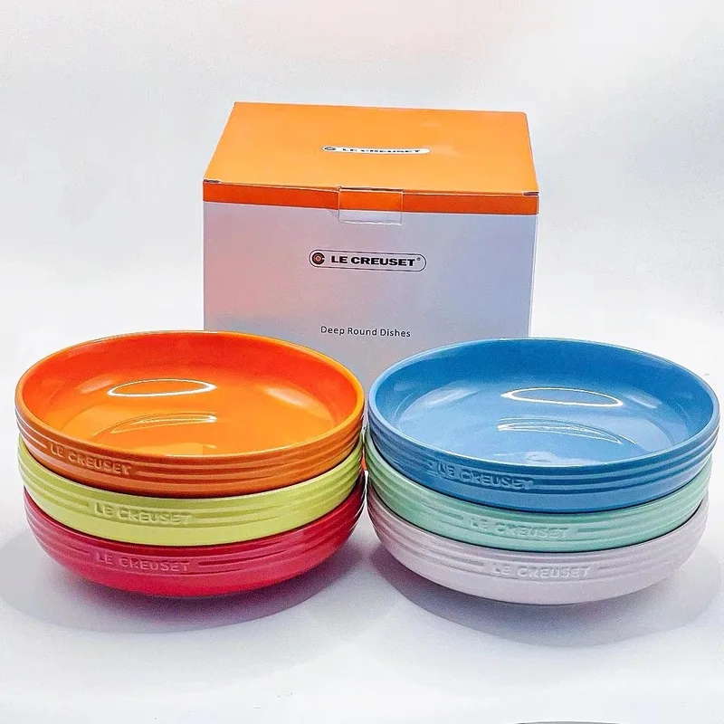 

Cool Color Le Creuset French Neon Series Ceramic Rice Bowls Gift Box Set High Aesthetic Value Home Dining Tableware Set