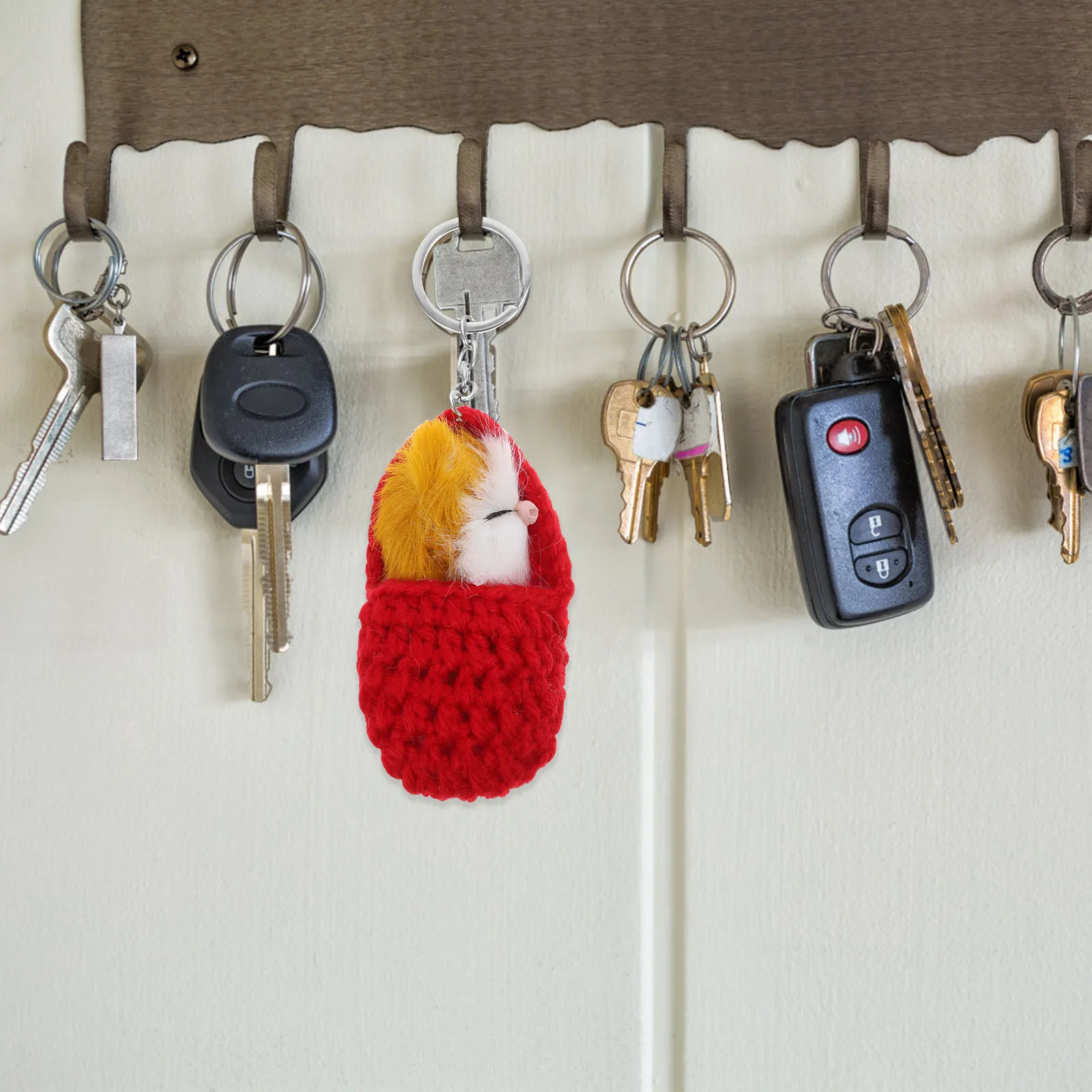 

Sleeping Mouse Alloy Ring For Bag Car Phone Decor Creative Animal Sleeping Mouse Key Decoration Pendant Accessory