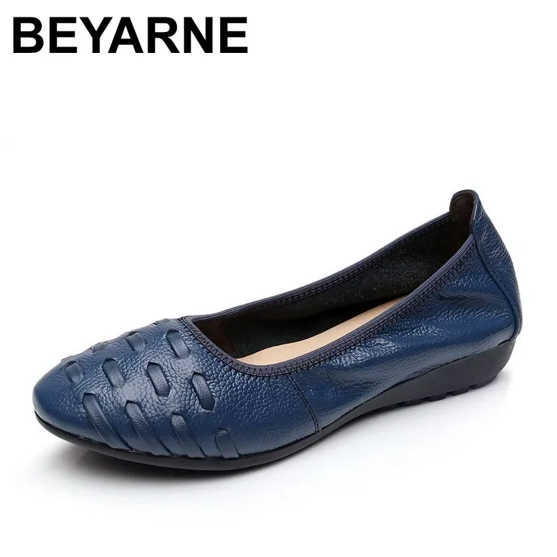 BEYARNE scarpe in vera pelle mocassini donna moda donna scarpe suola morbida scarpe Casual piatte donna appartamenti