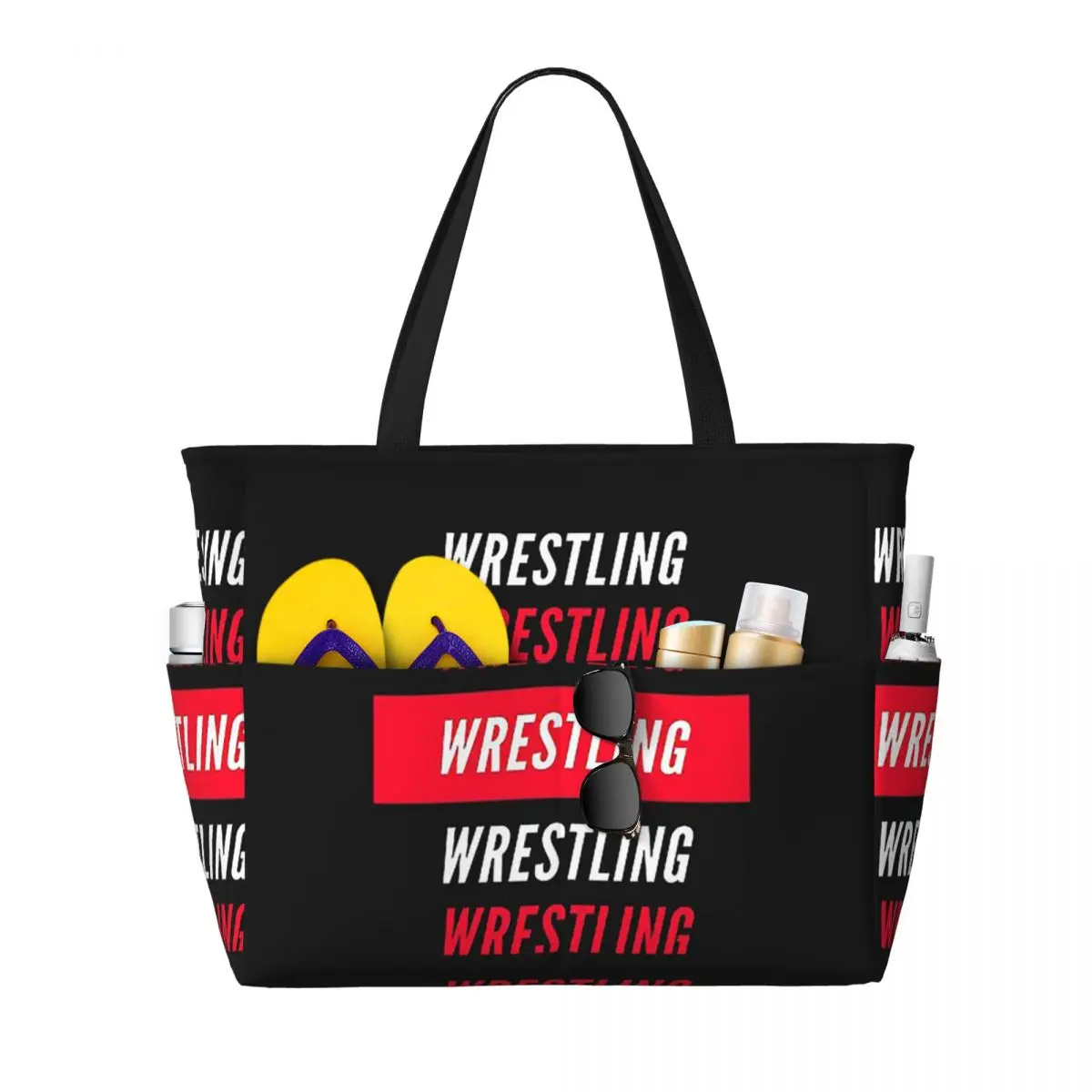 Pro Wrestling Beach Tote Bag Sport Gym Yoga Duffle Large Tote Bag Women Travel Bag Fitness bag