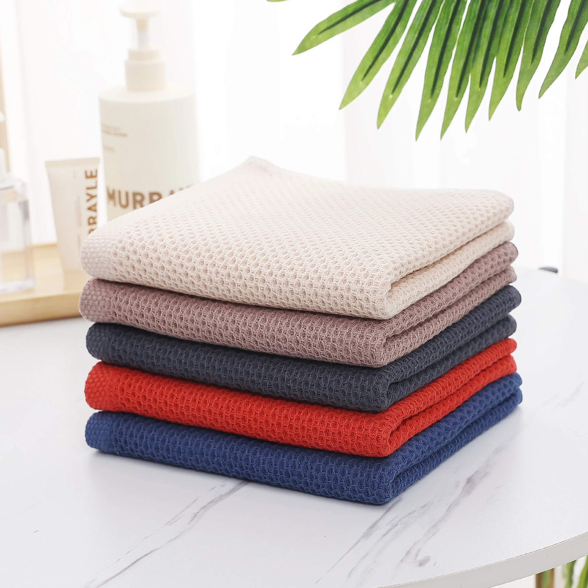 Homaxy 4Pcs Cotton Dishcloth Soft Super Absorbent kitchen Towels Microfiber Towel For Household Quick Drying Wash Cleaning Cloth