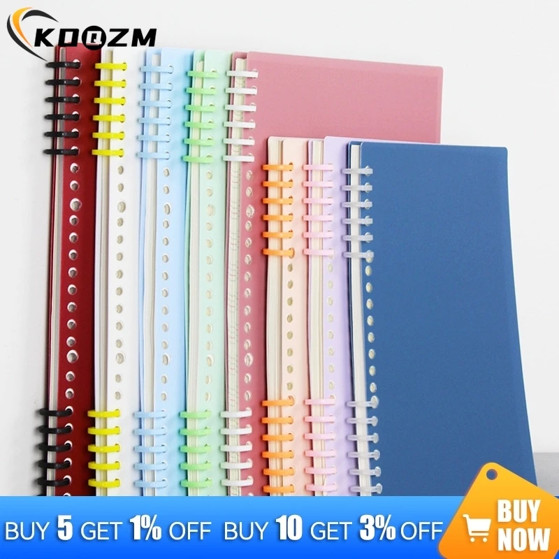 1/6/12Pcs/set  Candy Color Loose-leaf Plastic Binding Ring Spring Spiral Rings A4 A5 Paper Notebook Stationery Binding Clip