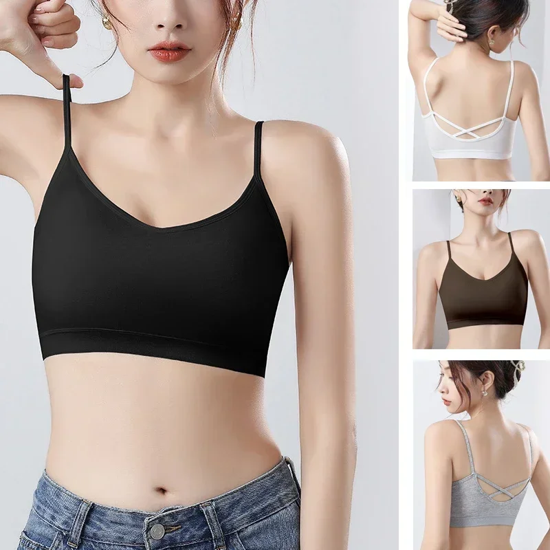 1pcs Ice Silk Seamless Sport Bra Gather Prevent Sagging Underwear No Steel Ring Comfortable Large Size Bra Sexy Vest Bralette