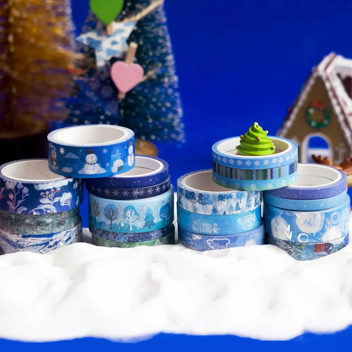 

19 rolls/box winter Christmas washi tape, for DIY photo frame decoration materials, fashionable holiday supplies