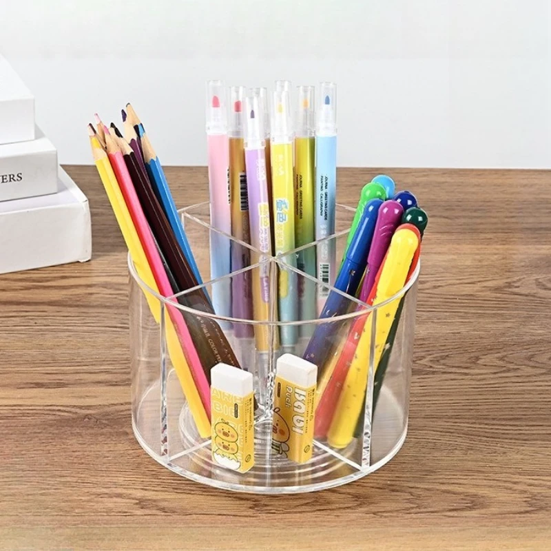 

Акриловый поворотный стол, держатель для ручек, настольный держатель для ручек, ящик для хранения, настольный многофункциональный студенческий канцелярский товар, сортировка и хранение