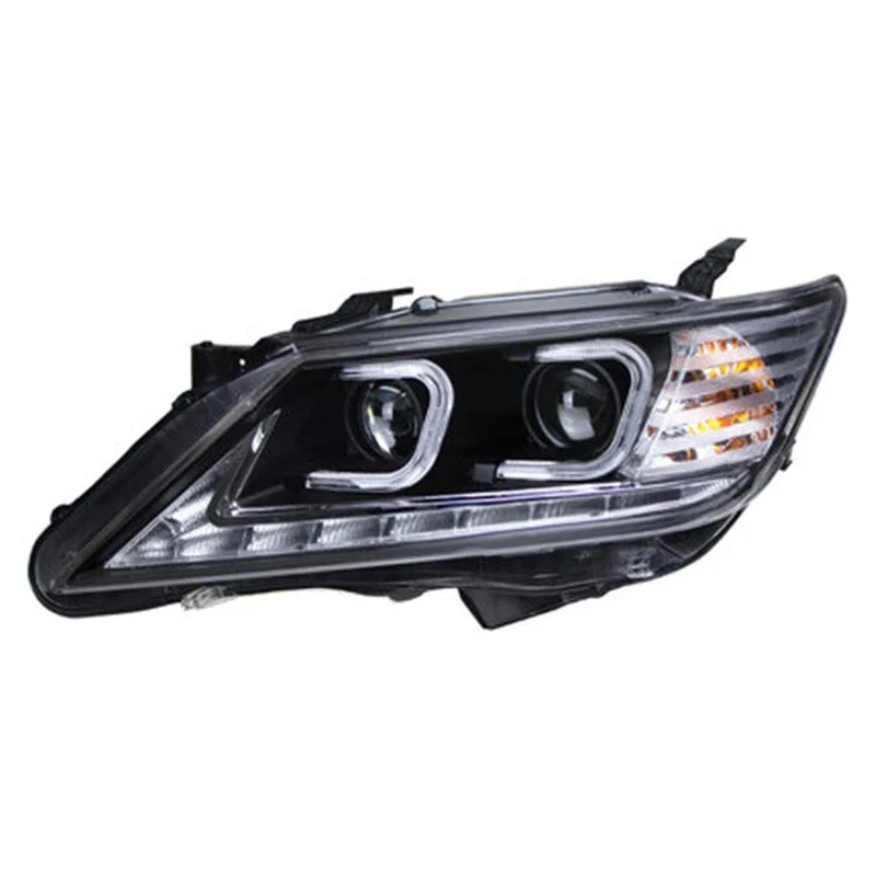 

Pair of LED Headlight assembly For Camry 7th 2012 Xenon angel eye DRL daytime running light head lamp Car accessories