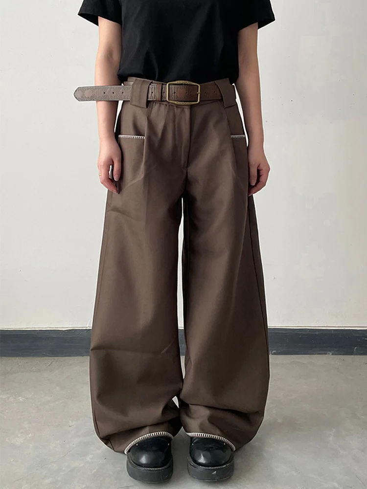 

Высококачественные широкие брюки прямого кроя в американском стиле ретро, повседневные универсальные брюки CleanFit, молодежные длинные брюки свободного покроя в городском стиле