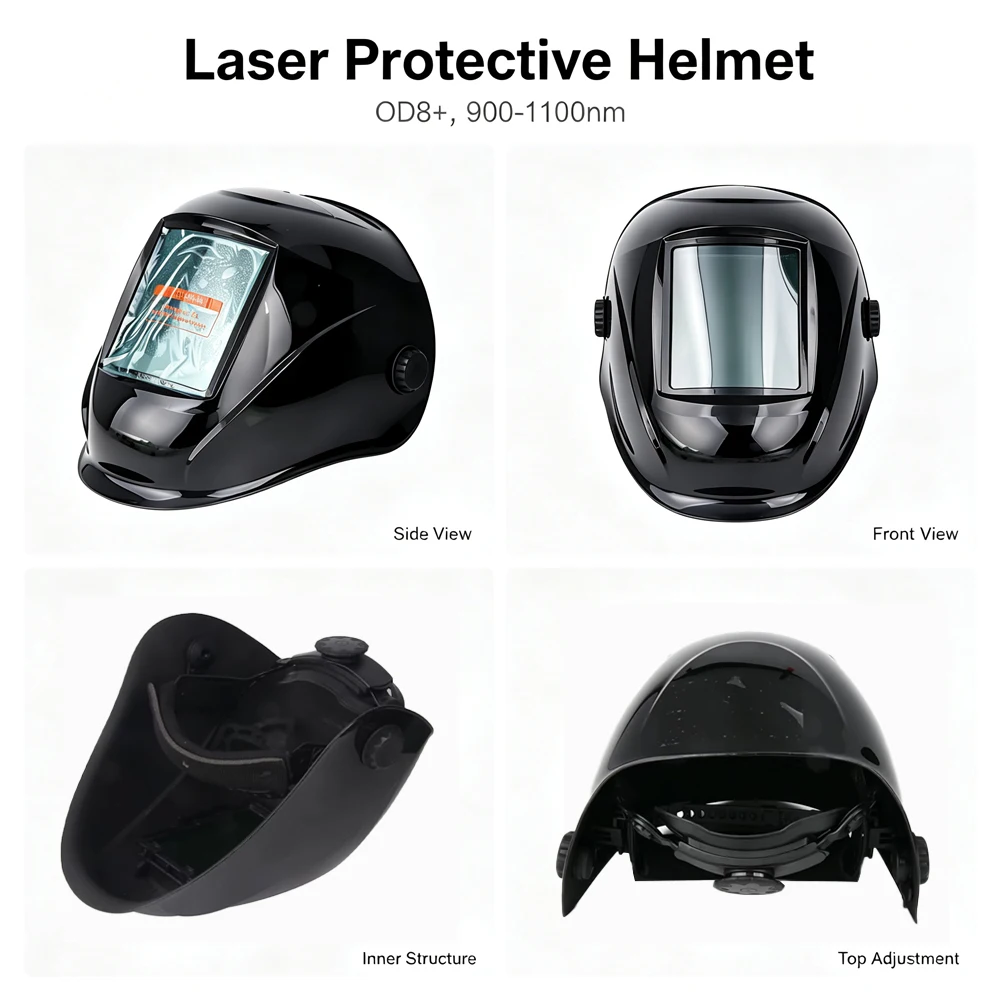 CE EN207 Laser Welding Helmet with Face Shield 1070nm 1080nm 1090nm OD8+ PC Material LP-YL-HM B8 #1003 in DIN4 Version