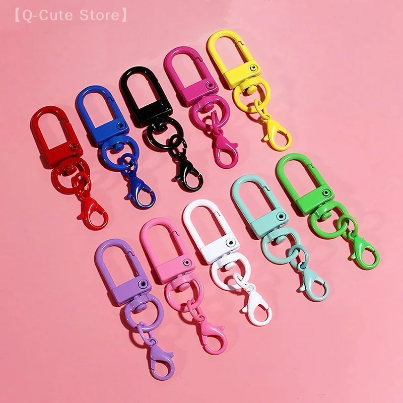 10/50 قطعة حلقة تسلق ملونة المشبك مفتاح سلسلة الدورية Keyrings DIY بها بنفسك مفتاح سلسلة أكياس المعلقات اكسسوارات بالجملة