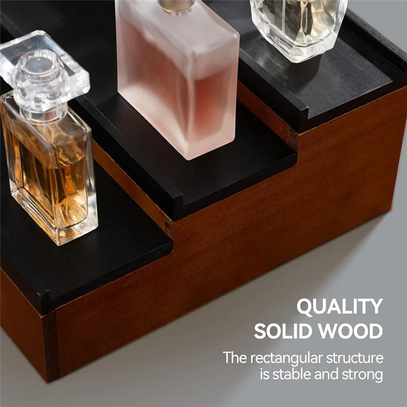 

-A90P Деревянная полка-органайзер для одекола для мужчин, комод, 3-х уровневая витрина с выдвижным ящиком, лоток-органайзер для хранения с отделением