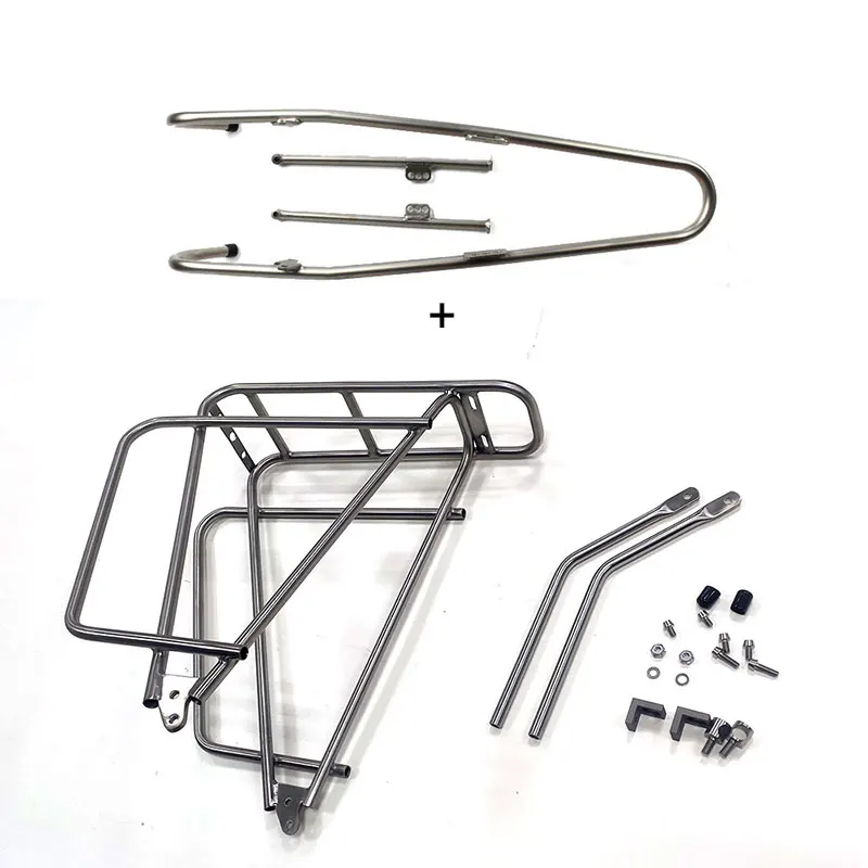 Titanium Bike  parts Front rack cargo carrier and Rear Luggage Rack for gravel road bike mtb bicycle