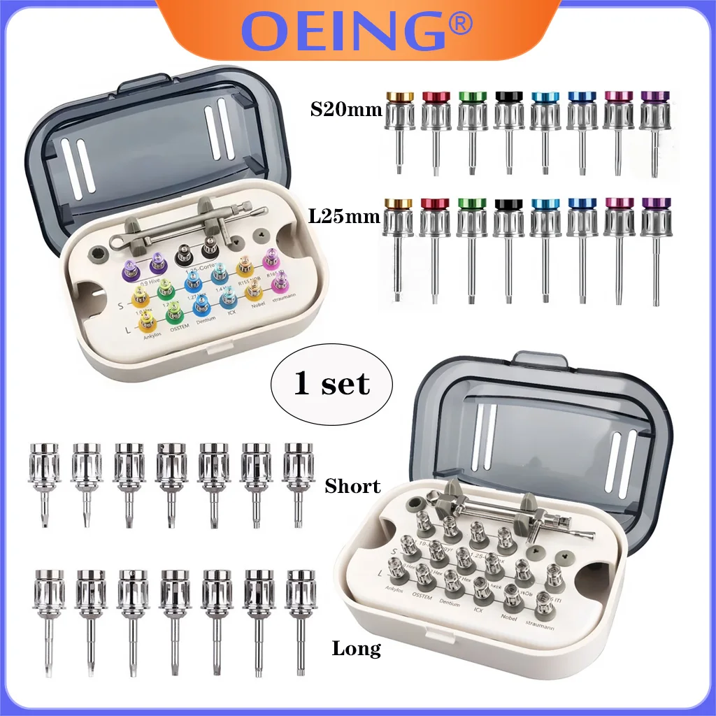 

Dental Implant ScrewDriver Colorful Torque Wrench Ratchet 10-70NCM with 16pcs ScrewDriver Universal Restoration Repair Tools Kit