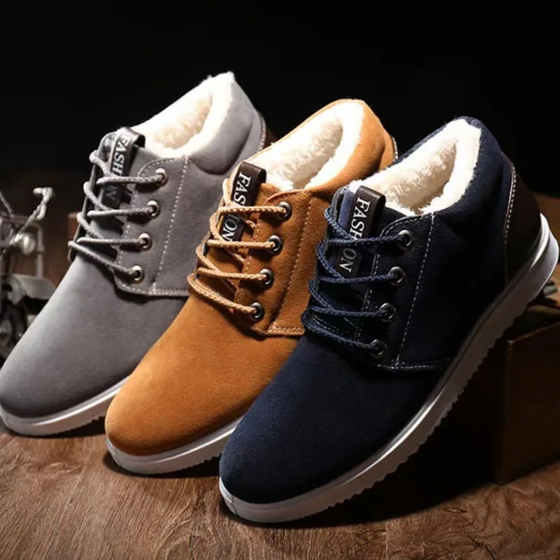 

Men's autumn and winter new style board shoes versatile sports and leisure cotton shoes men's winter with fleece warm snow boots