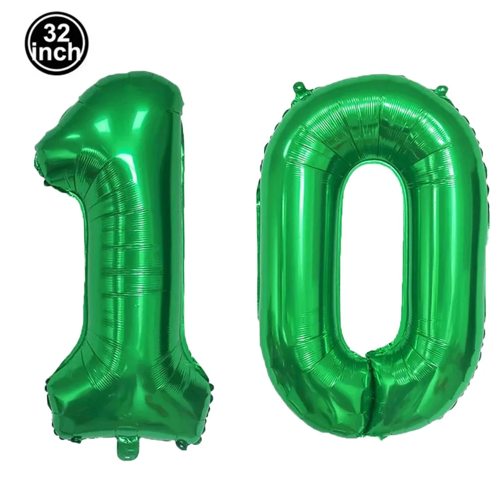 32inch 10th-60th Birthday Party Number Balloon Large Green 10 13 17 18 20 21 25 30 35 40 45 50 55 60 Digital Balloon Party Decor