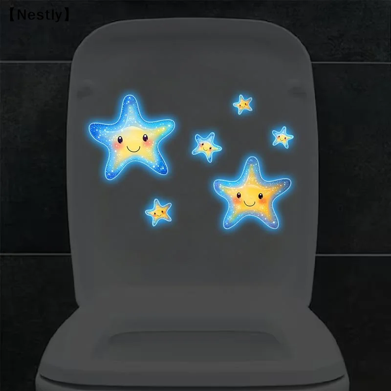 Glow-in-the-Dark Mandala Toilet Sticker Luminous Wall Sticker Self-Adhesive Removable Decals Car Sticker Home Decoration〔Nest〕