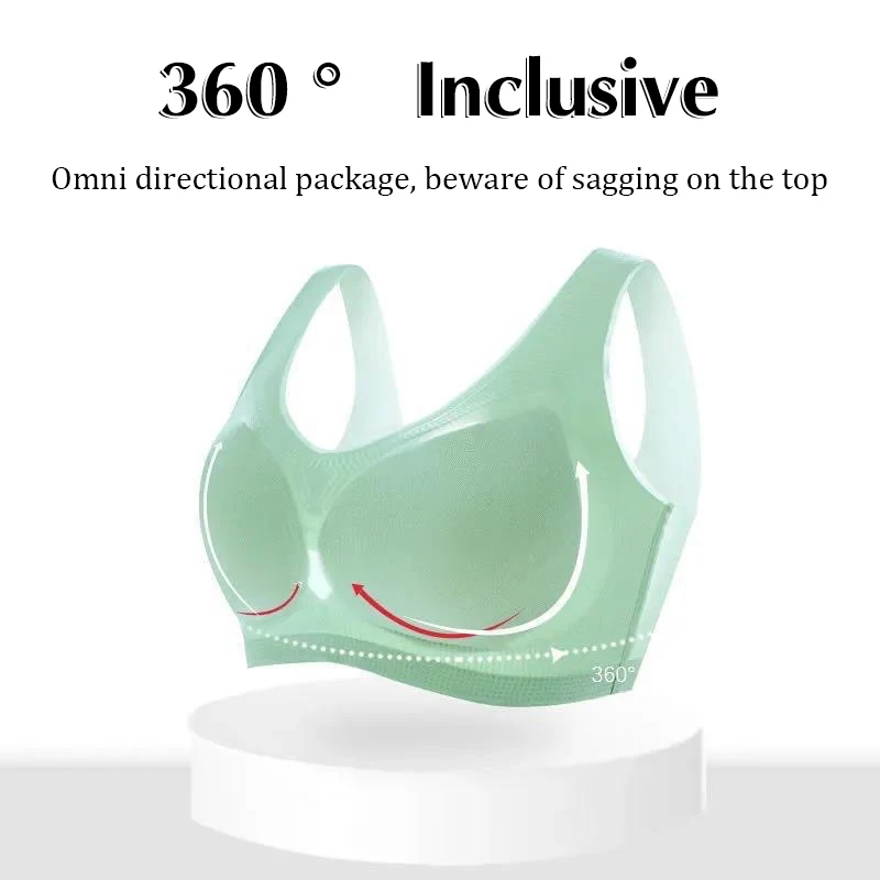 Seamless Ultra-thin Bra Breathable Ice Silk Beauty Back Lingerie Ladies Big Breasts Show Small Plus Size Wireless Underwear