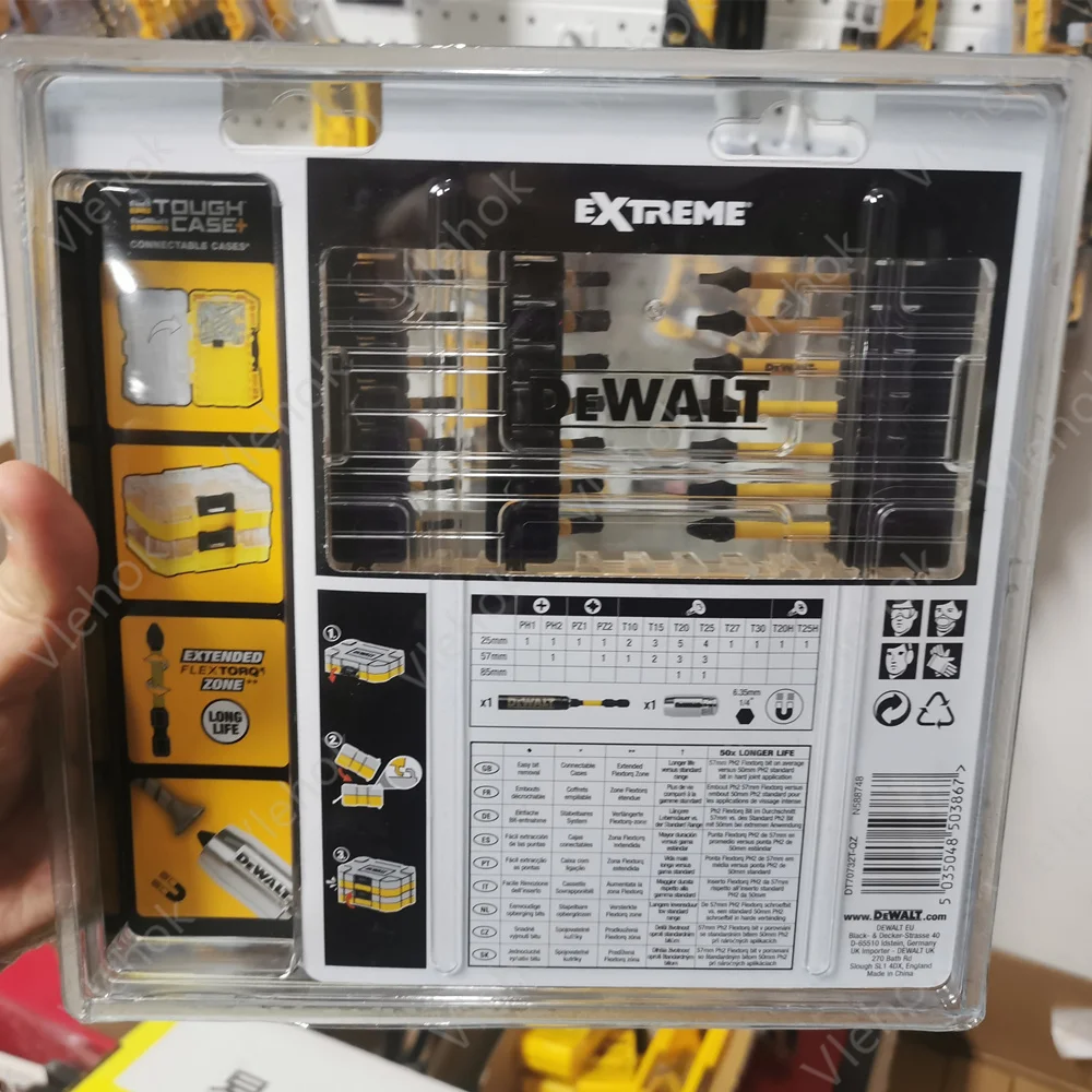 DEWALT DT70732T Small 37 Piec Safety Case Set Screwdriver Bits Screwdriver Set for Drill/Screwdriver Set Comes with Storage Case