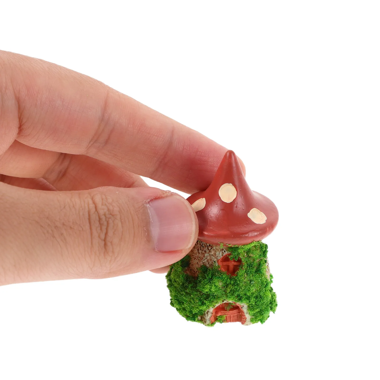 9Pcs Miniature House Decoration Resin Rustic Tree Stump Houses Mini Chairs Mailbox Village Scene Accessories for Desk Bookshelf