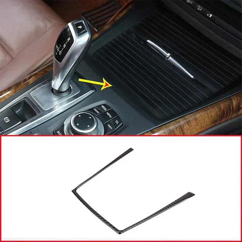 

For BMW X5 E70 2008 2009 2010 20211 2012 2013 Soft Carbon Fiber Car Cup Holder Frame Trim Sticker Car Accessories