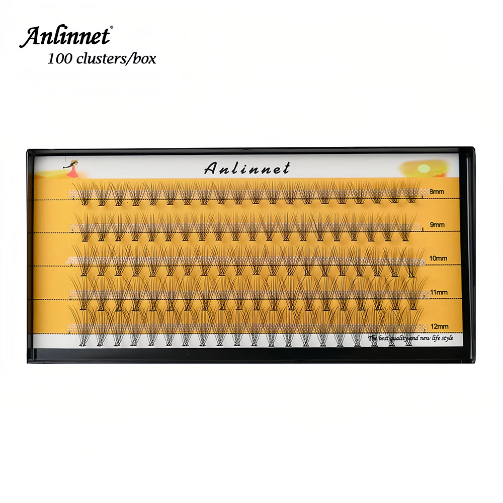 5 Rows 100 Bunches Eyelash Extension Natural Mink Eyelashes Individual 10D/20D Cluster False Lashes Makeup tools Lashes Wholesal