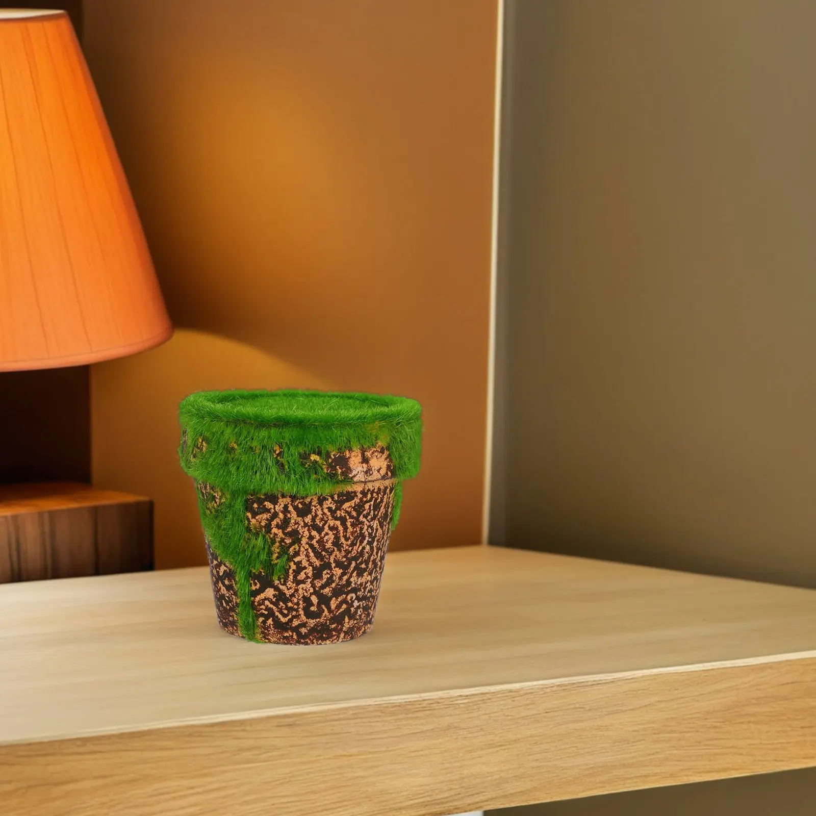 Paper Flowerpot with Foams Lining Faux Moss Fake Flowerpot DIY Floral Arranging Supplies Indoor Lightweight Plant Container