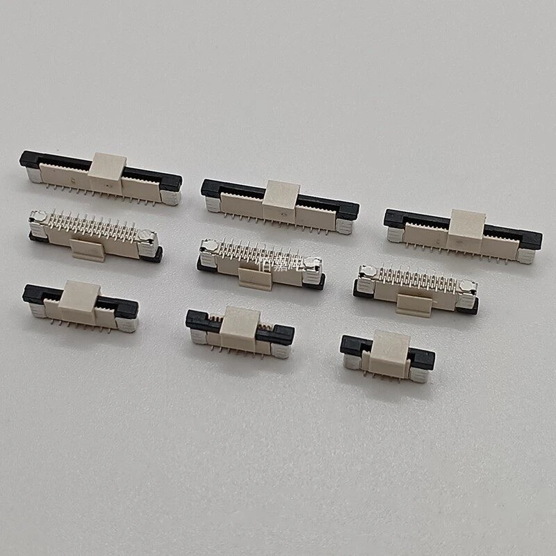 10PCS FPC/FFC flexible cable socket 0.5mm pitch 4P/5P/10- 30P with lock vertical patch cross dislocation pin