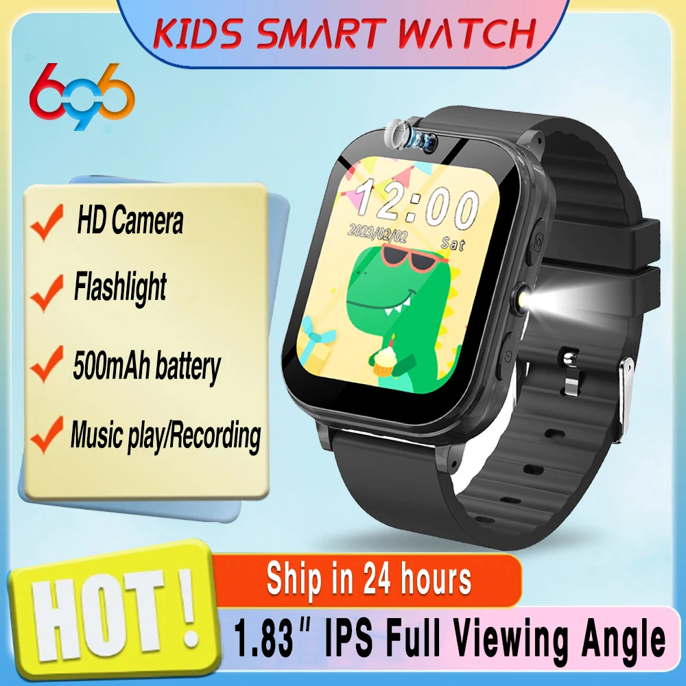 

Kids Games Smart Watch 1.83" Video Music Playing Camera calculator Study Children Watches Sports 500Mah Flashlight Smartwatch