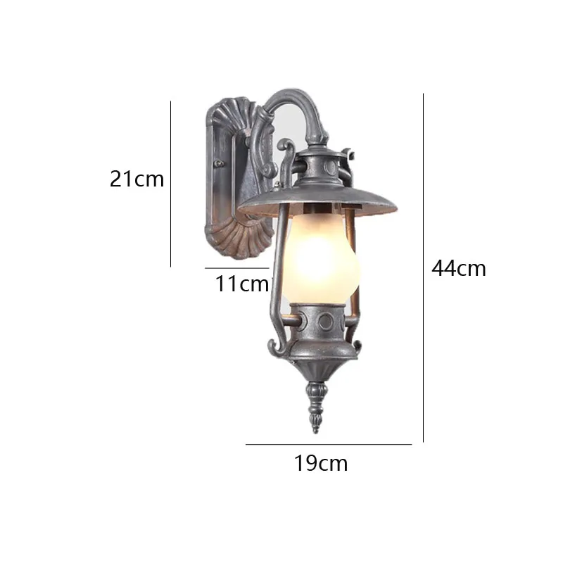 American Style Outdoor Wall Lamp Waterproof Courtyard Glass Lamp Garden Balcony Exposed Lamp Industrial Style Retro Horse Lamp