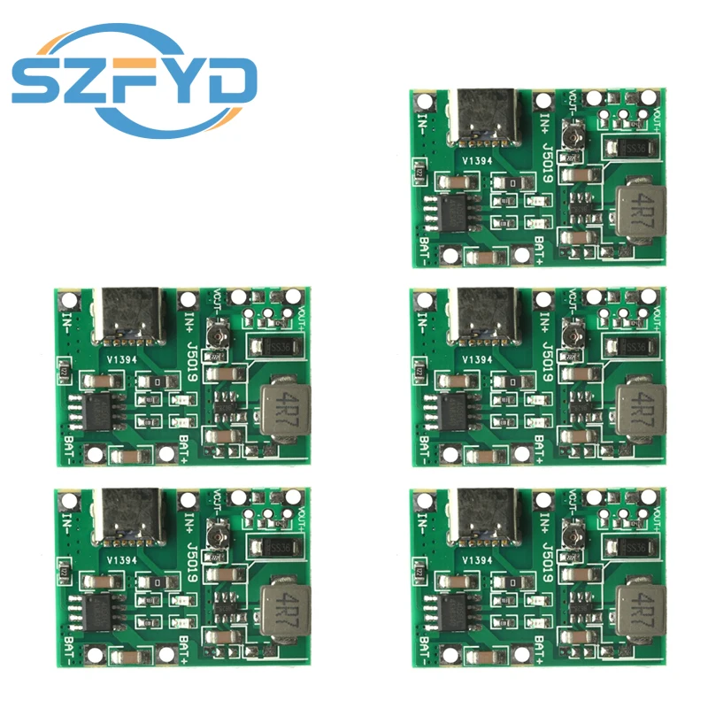 1-10 pces DC-DC módulo de impulso tipo-c tp4056 carregador placa de alimentação de descarga DC4.3-27V carregamento step up módulo de impulso kit diy peças
