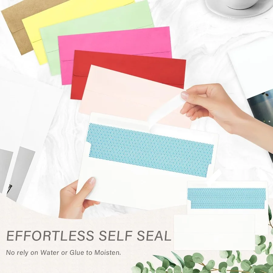 Confezione da 50 # 10 buste aziendali buste bianche autosigillanti per affari sicuri e spedizioni legali per ufficio, contatti, fatture con lettere