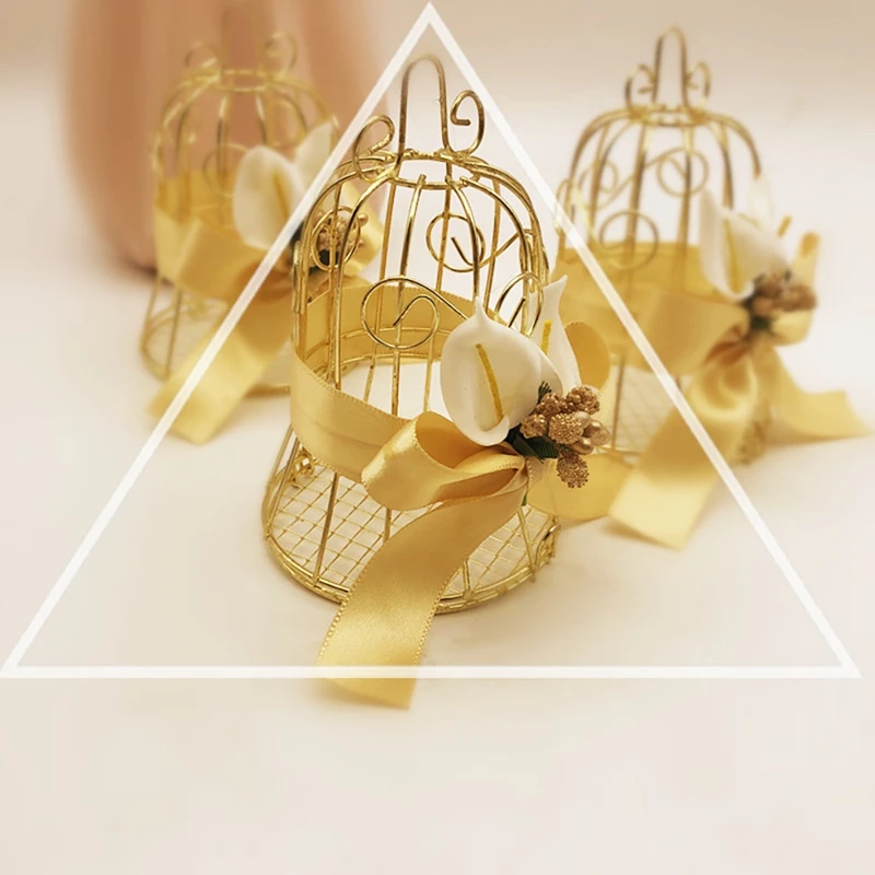 30Pcs Wedding Candy Box Metal Birdcage Bell Shape Gift Boxes Birthday Favor Decorative Packaging Box Party Supplies