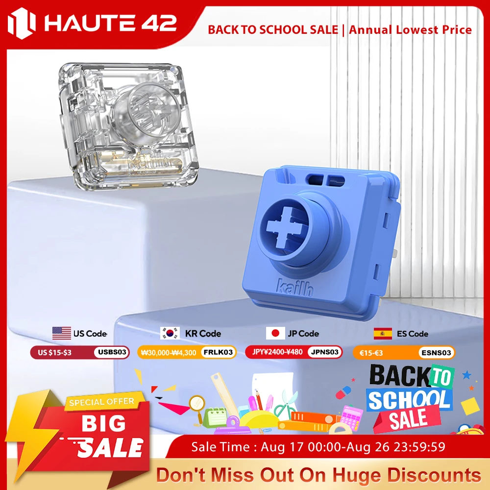Haute42 Kailh Maßgeschneiderter Low-Profile-Kristallschalter für Hitbox-Controller, Low-Profile-Windmotor-Schalter für mechanische Tastatur