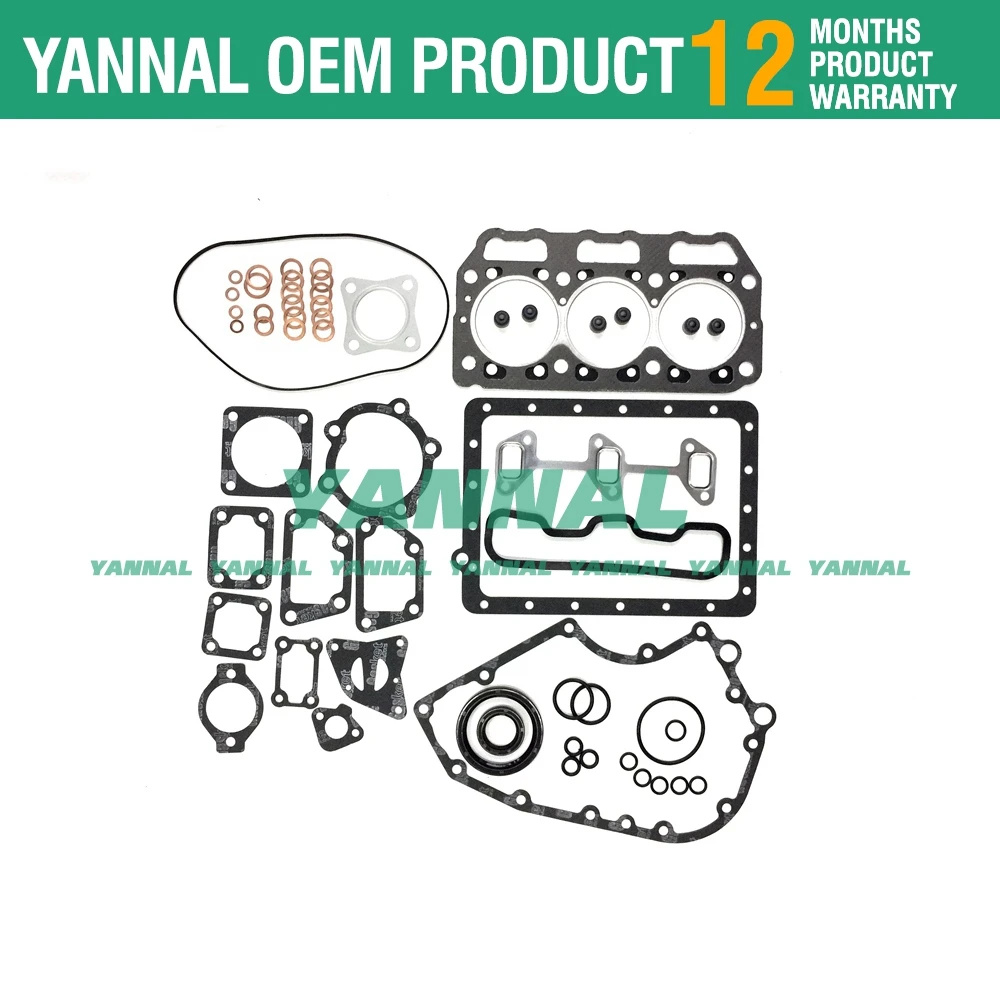 3T75 3T75HL 3T75HLB Full Gasket Set For Yanmar Engine YB25 Excavator Repair