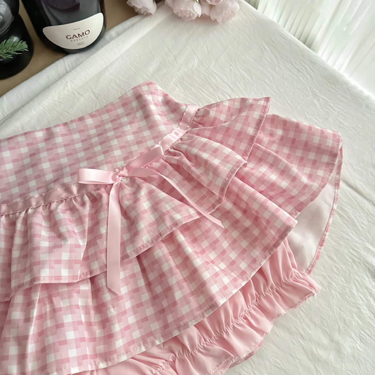 Japanese Kawaii Lolita Elegant 2 Piece Sets Women Pink Y2k Bow Design Mini Skirt Suit Female Princess Sweet Chic Outfits Summer - Image 5