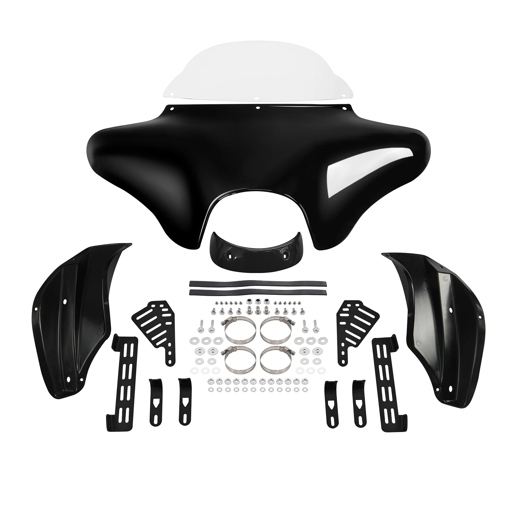 Front Outer Batwing Fairing Windshield For Harley Touring Road King CVO Softail Slim Fat Boy Yamaha V Star 650 Classic Boulevard view 4