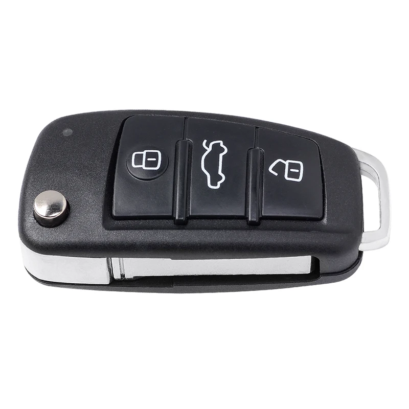 KEYECU Flip Remote Control Car Key With 3 Buttons 8E Chip 315MHz 434MHz 868MHz FSK Fob for Audi A6 A6L S6 Q7 2006 2007 2008-2012