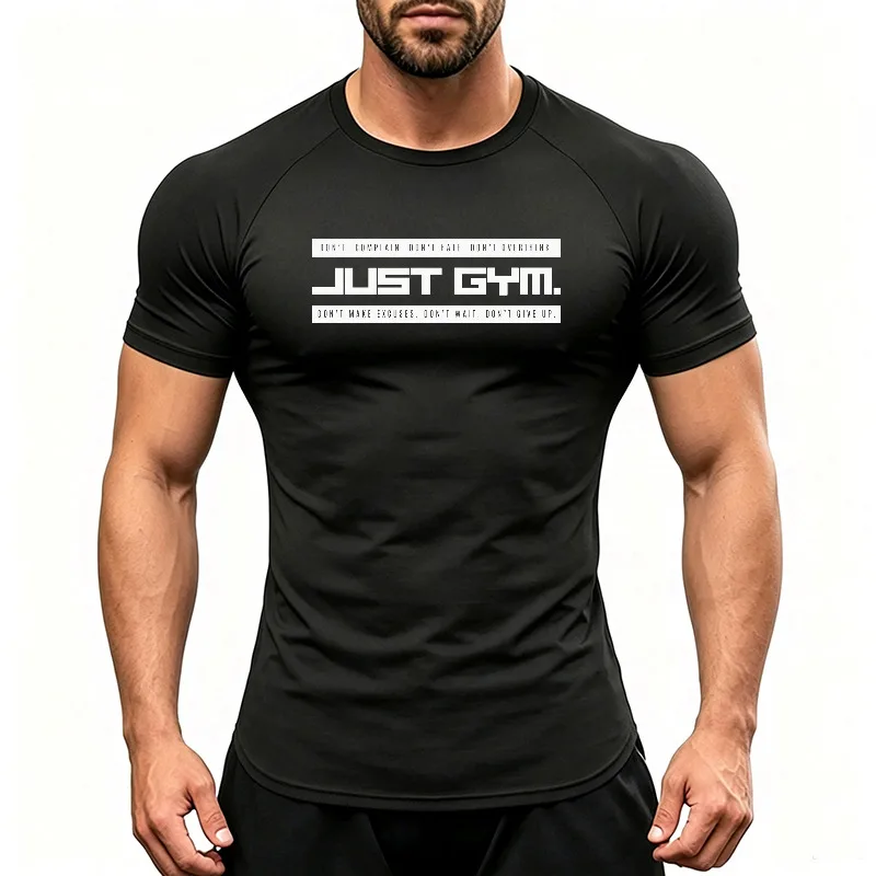 Men's Quick Dry Running T-Shirts Short Sleeve Raglan Gym Workout Top Moisture Wicking Compression Bodybuilding Fitness Tee