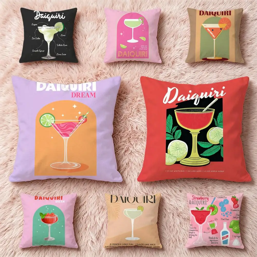 Graphic Daiquiri CocktailS Cushion Cover Pillow Short Plush Pillow Cute Simple Style For Living Room Bedroom Birthday Gift