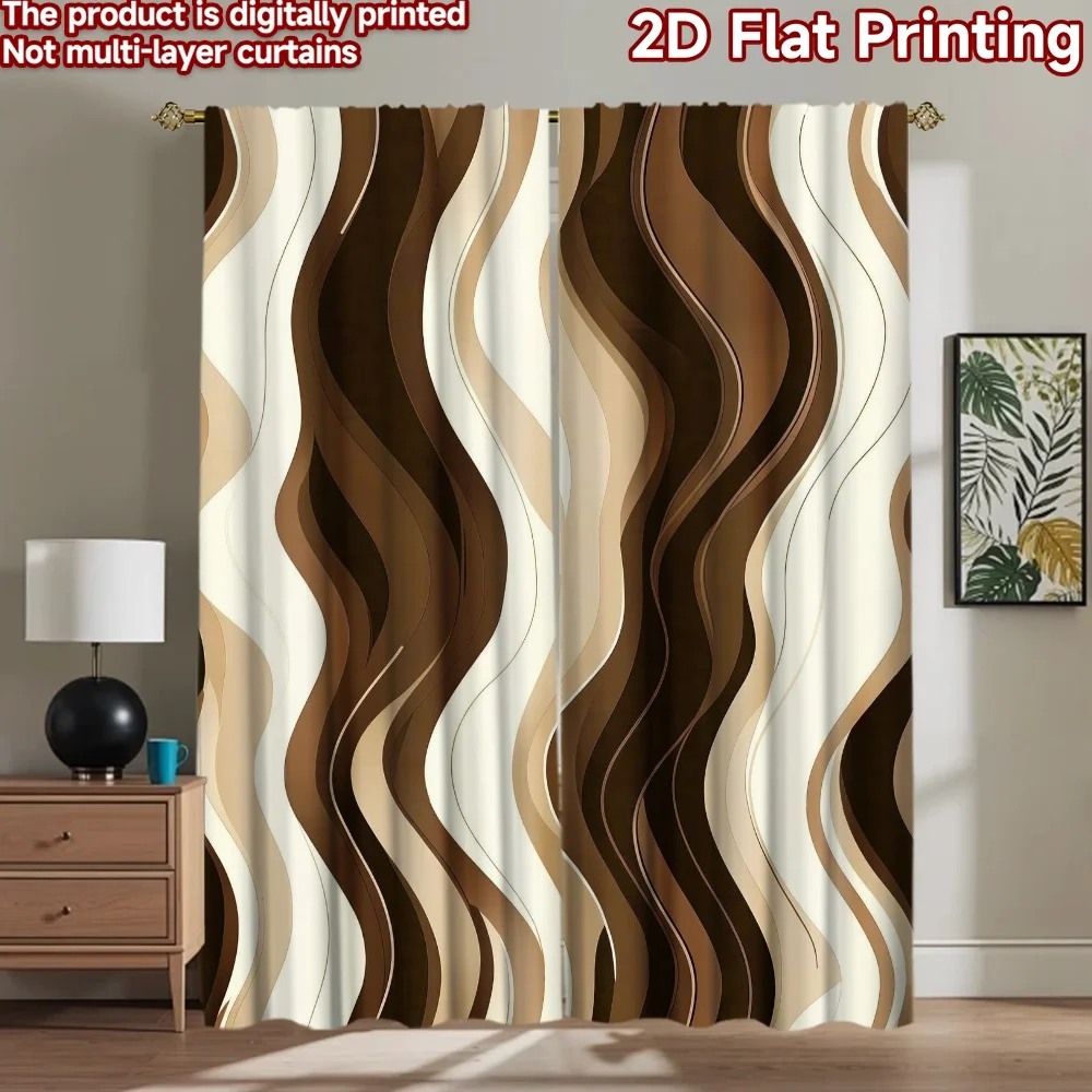 

1pc 2D flat Photography Backdrop Party Backdrop Brown Wavy Stripes 100% Polyester Party & Holiday Decor Use for Indoor