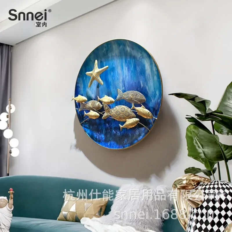 Creative Wrought Iron Fish Wall Hanging Metal Fish Wall Decor For Home Entrance Hallway Room Decoration Ornament