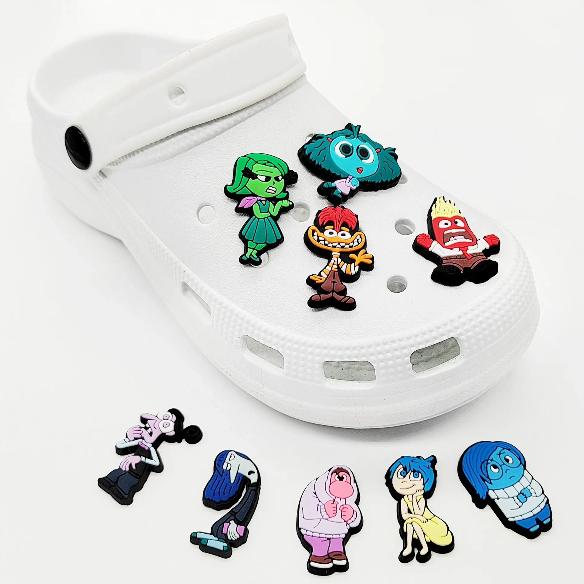 9Pcs/Set Disney Inside Out 2 Shoe Crocs Buckle Cartoon DIY Funny Shoe Decoration Kid Gift Home Garden Ornament Shoe Crocs Buckle