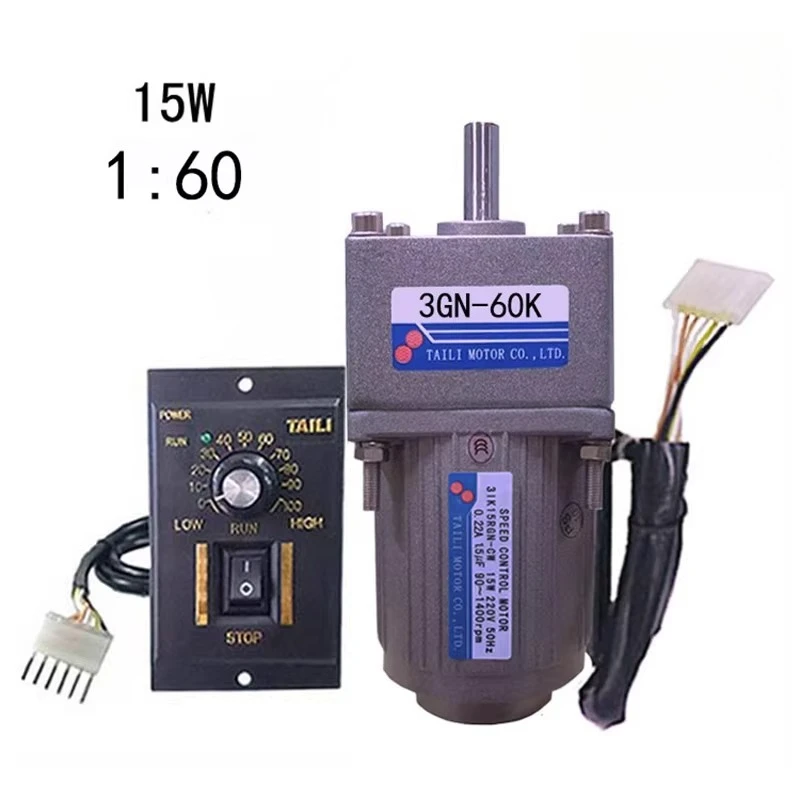 

15W speed regulating motor/motor AC single 220V with gear reducer 3GN-60K reversible