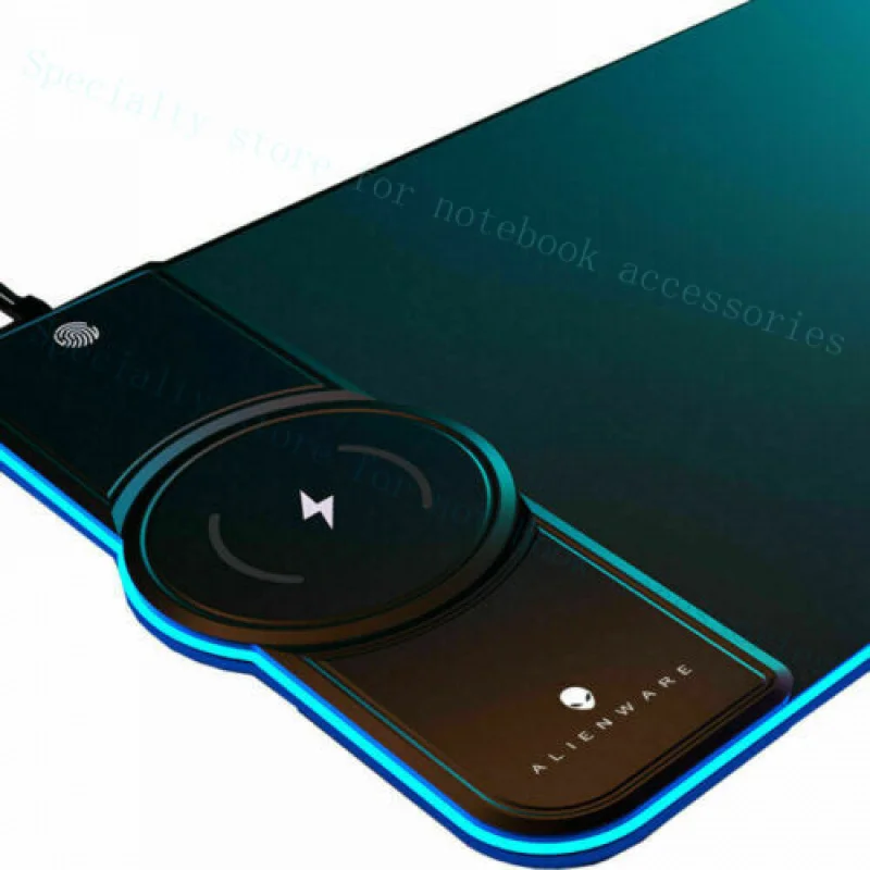 A+ Alienware 15W Qi Wireless Charging RGB Gaming Computer Keyboard Pad Mouse Mat