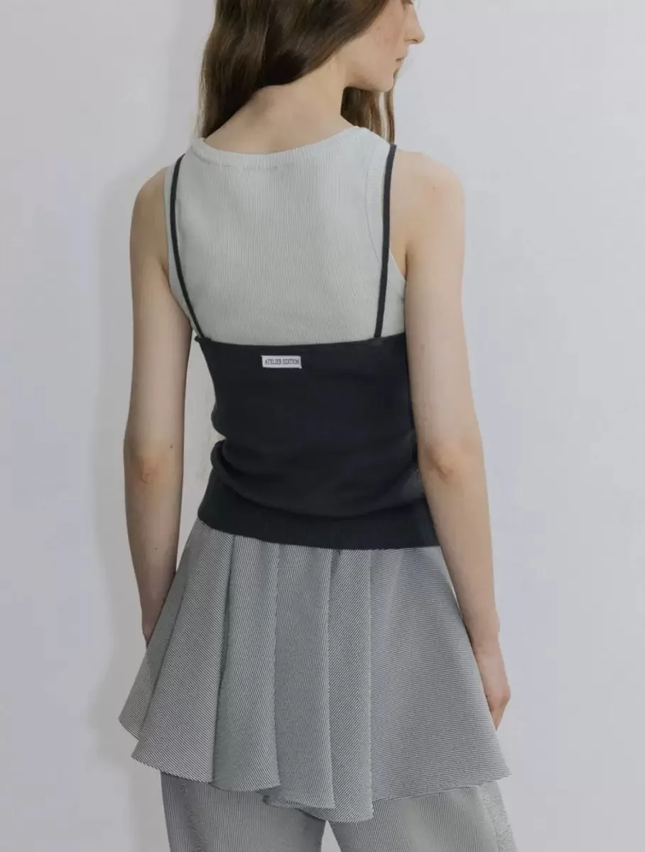 

Облегающая майка контрастного цвета Blo Atelier Sle, женская цельная верхняя одежда Faion Ele, повседневная, стандартной длины