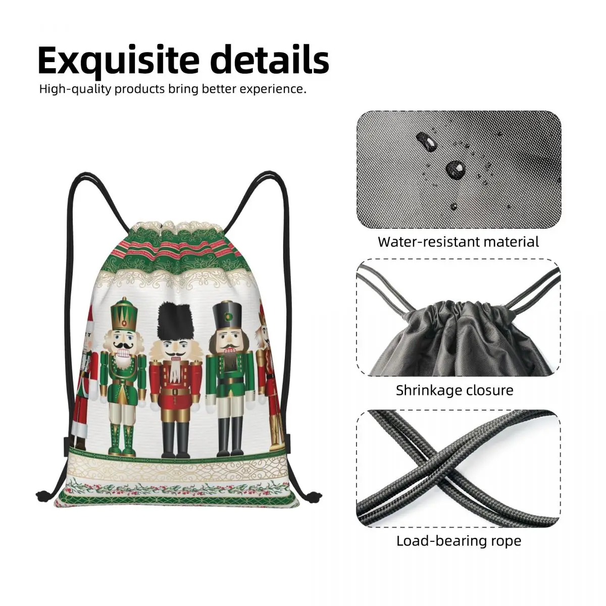 Sac à dos personnalisé Merry Christmas Nutcrackers Proximity Wstring, Sports, Gym, Soldier Butter, Shopping Sackpack