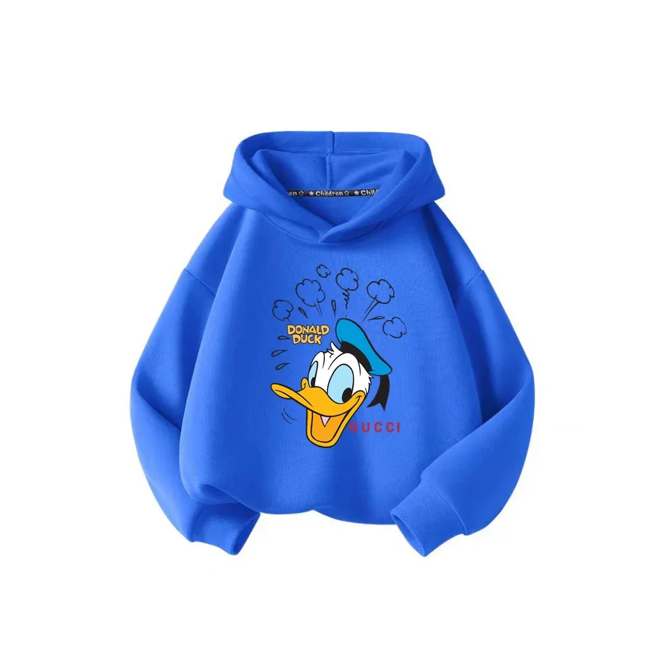 Disney Donald Duck hipster sweatshirt Kids Hoodie Cartoon print Mickey Mouse Kids sweatsuit Boys Girls hooded crewneck graffiti