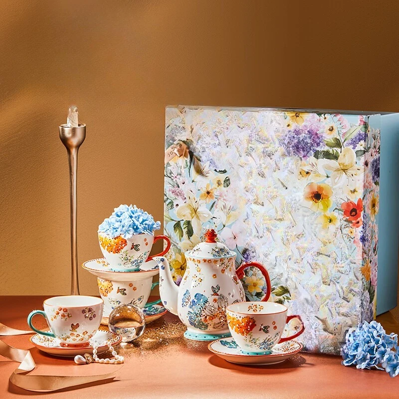 Bright Garden Light Luxury Teapot Cup